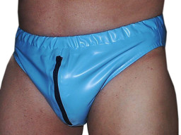 Latex-Herrenslip mit Eingriff