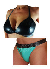 Latex-Unterwäsche, Slips, Hemden und Bhs Latex-Unterwäsche