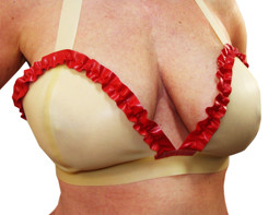 Latex-BH, Bikini-Oberteil mit Rüschen Latex-BH, Bikini-Oberteil mit Rüschen