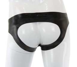 Latex-Slip Po frei von LatexDreamwear, Schwarz