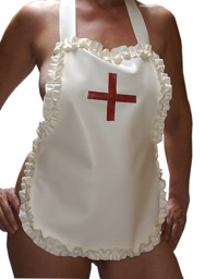 Latex-Schwesternschürze mit Rüschen Latex-Schwesternschürze mit Rüschen