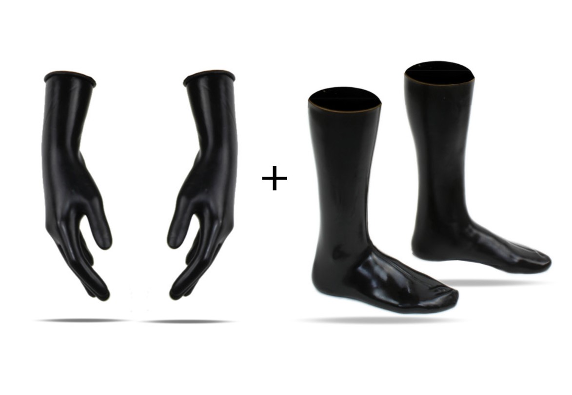 Set Latex-Handschuhe + Latex-Socken