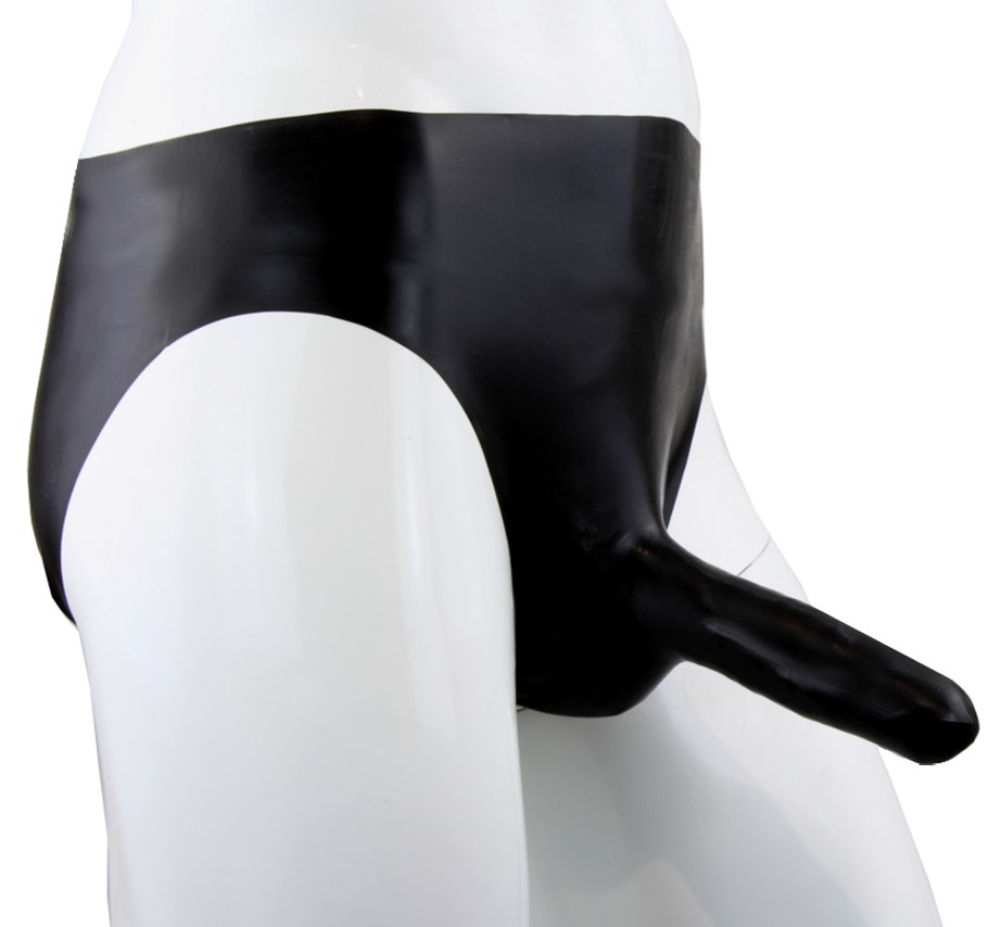 Latex-Slip mit Kondom, Rüsselslip von LatexDreamwear