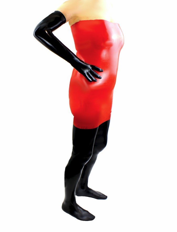 Langes rotes Latex-Kleid von LatexDreamwear, Modell 511-05025501