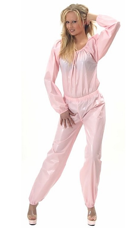 PVC-Overall für Damen und Herren Rosa