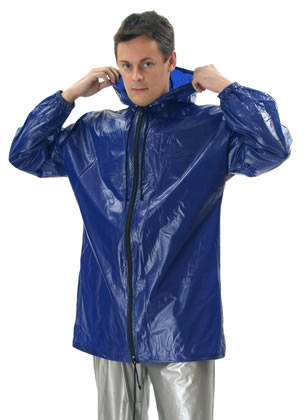 Bild von PVC-Regenjacke, Windjacke mit Kapuze