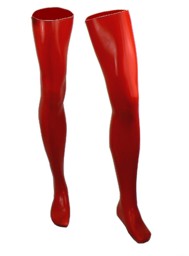 Latex-Rubber-Strümpfe von Latexdreamwear, superlang, Rot