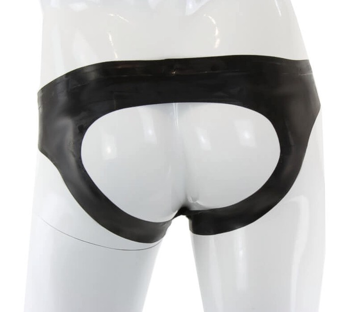 Latex-Slip Po frei von LatexDreamwear, Schwarz