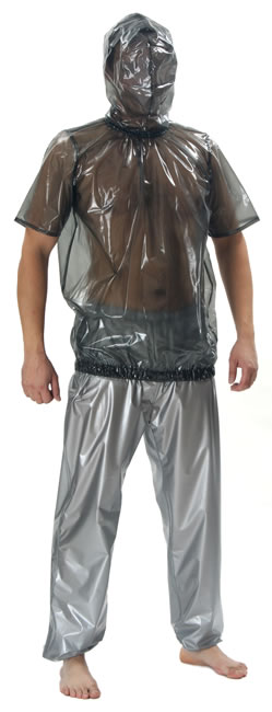 Fetisch Shirt mit Maske aus PVC-Weichfolie