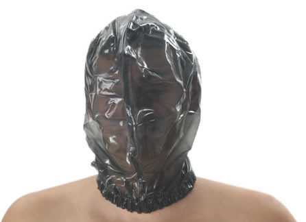Bild von PVC-Maske, Fetischmaske mit Gummi am Hals
